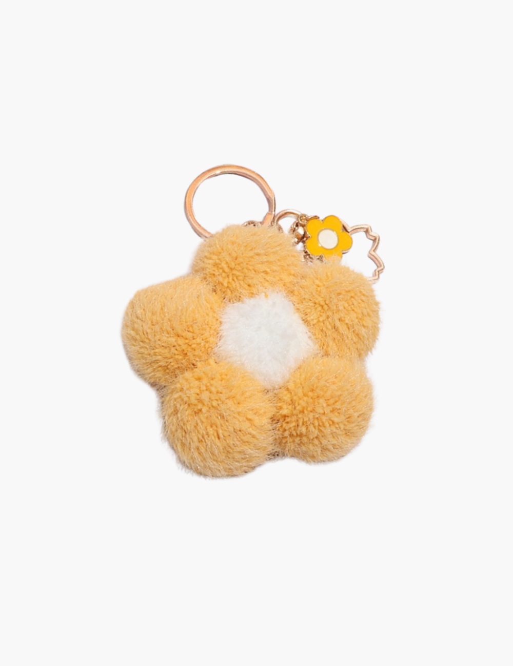 Bag Charm - Flower Fur Ball Keychain