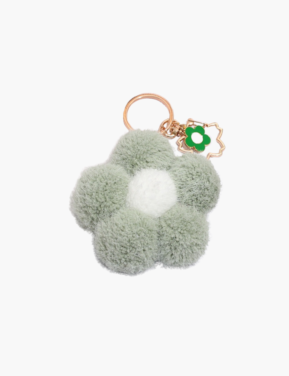 Bag Charm - Flower Fur Ball Keychain