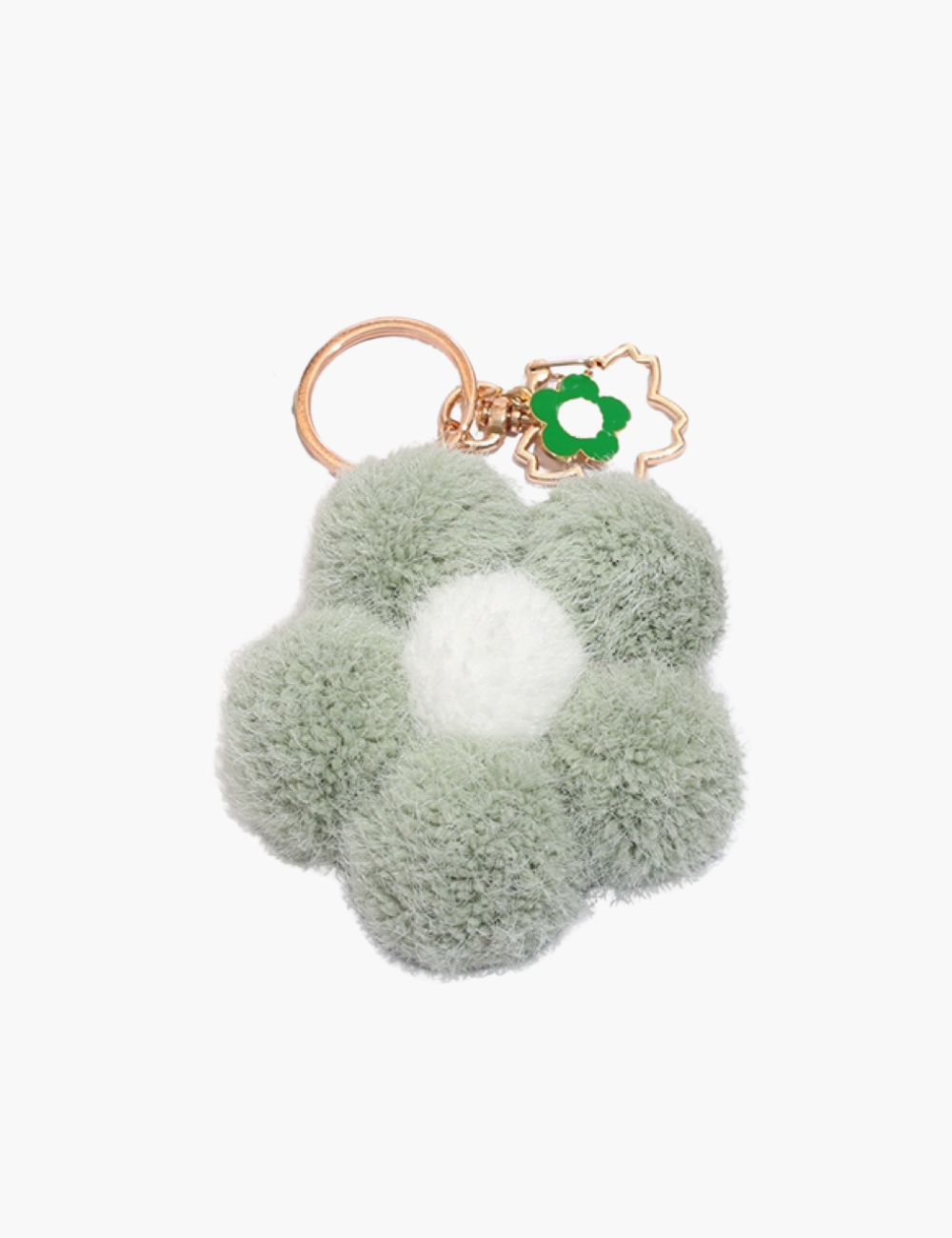 Bag Charm - Flower Fur Ball Keychain