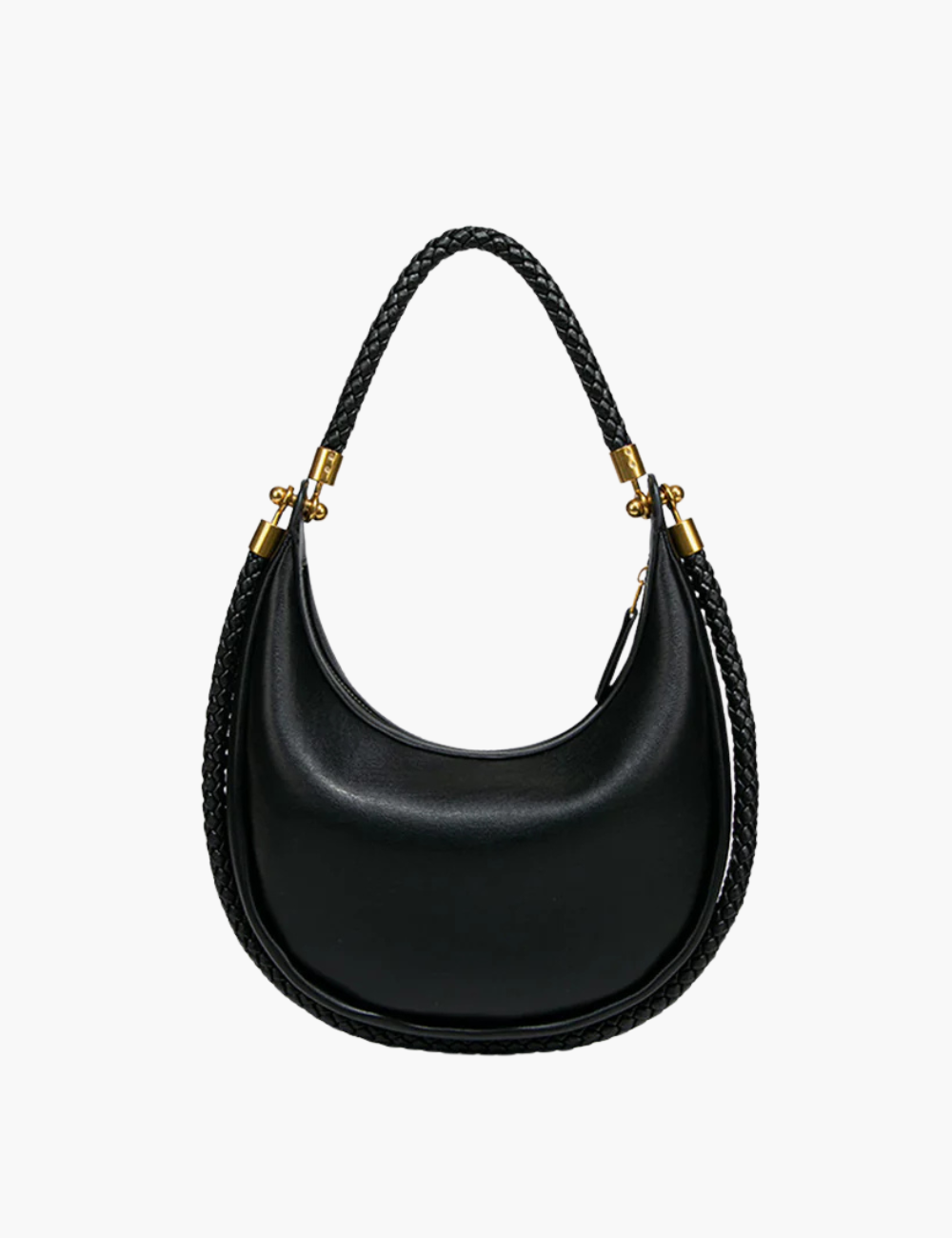 Ethel - Woven-Handle Crescent Bag