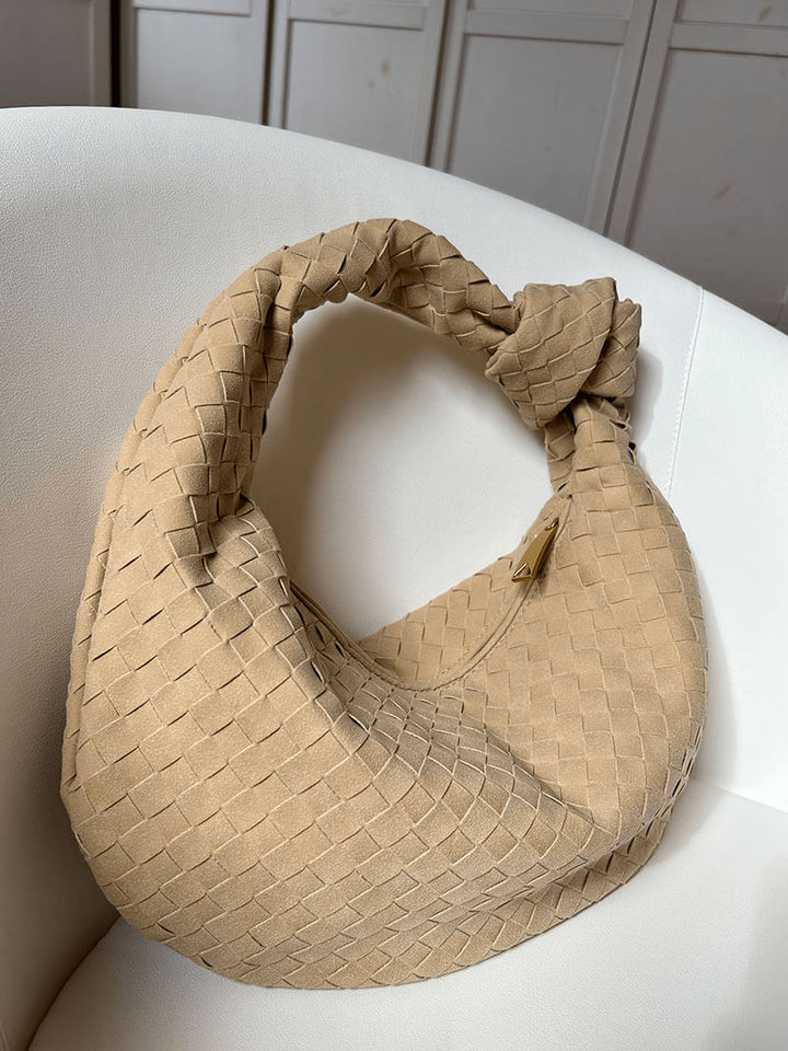 Evelyn - Woven Medium Suede Bag