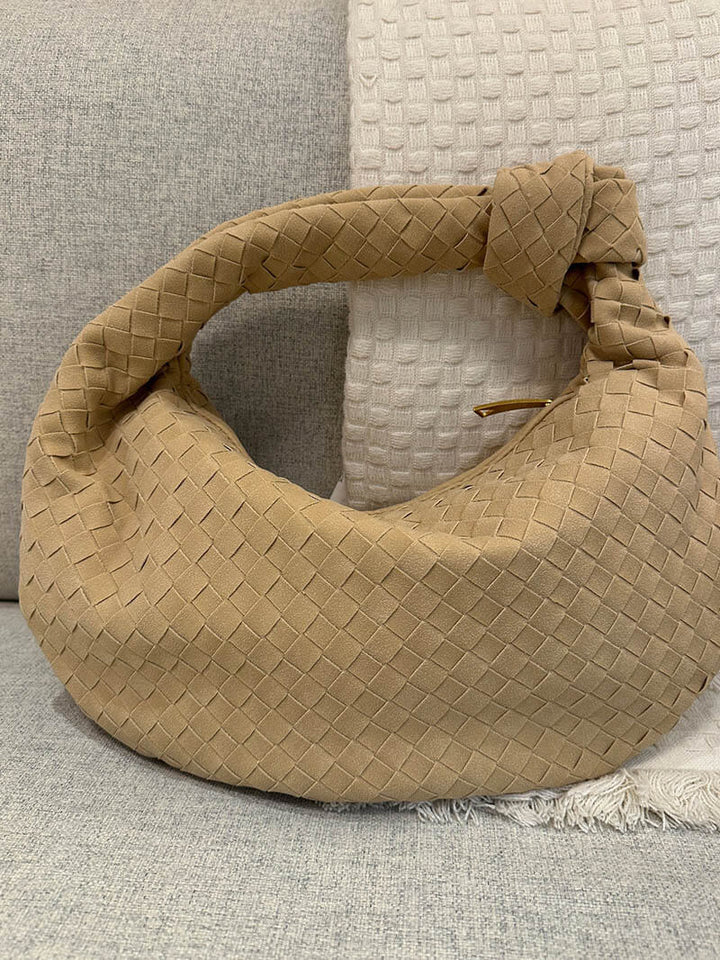 Evelyn - Woven Medium Suede Bag