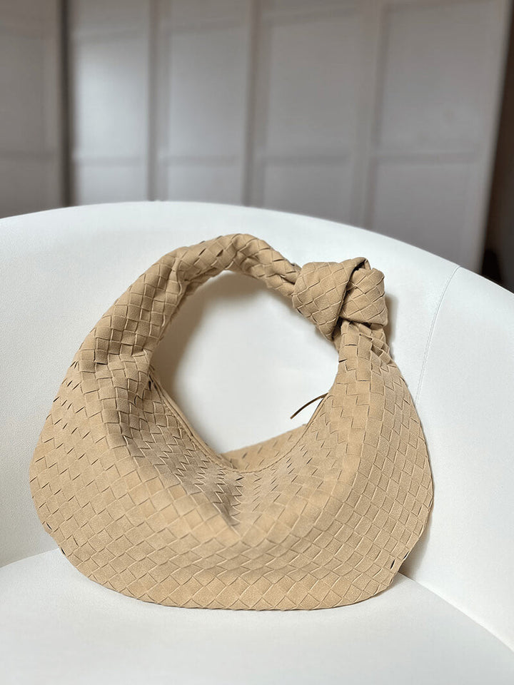 Evelyn - Woven Medium Suede Bag