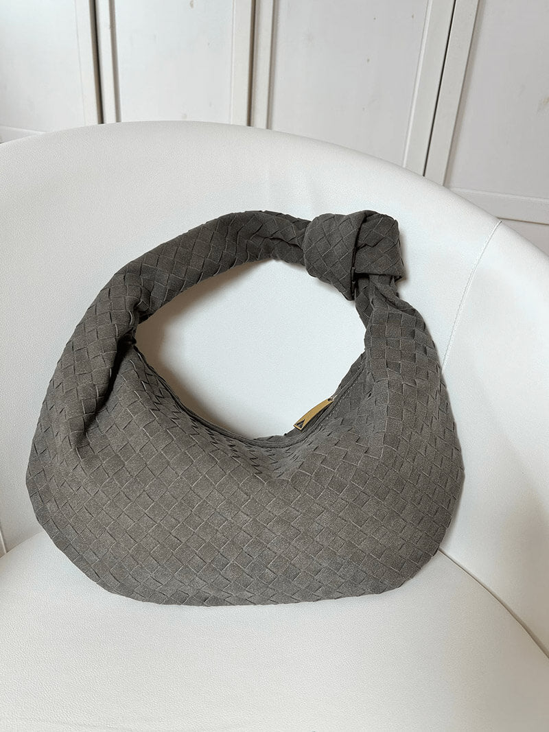 Evelyn - Woven Medium Suede Bag