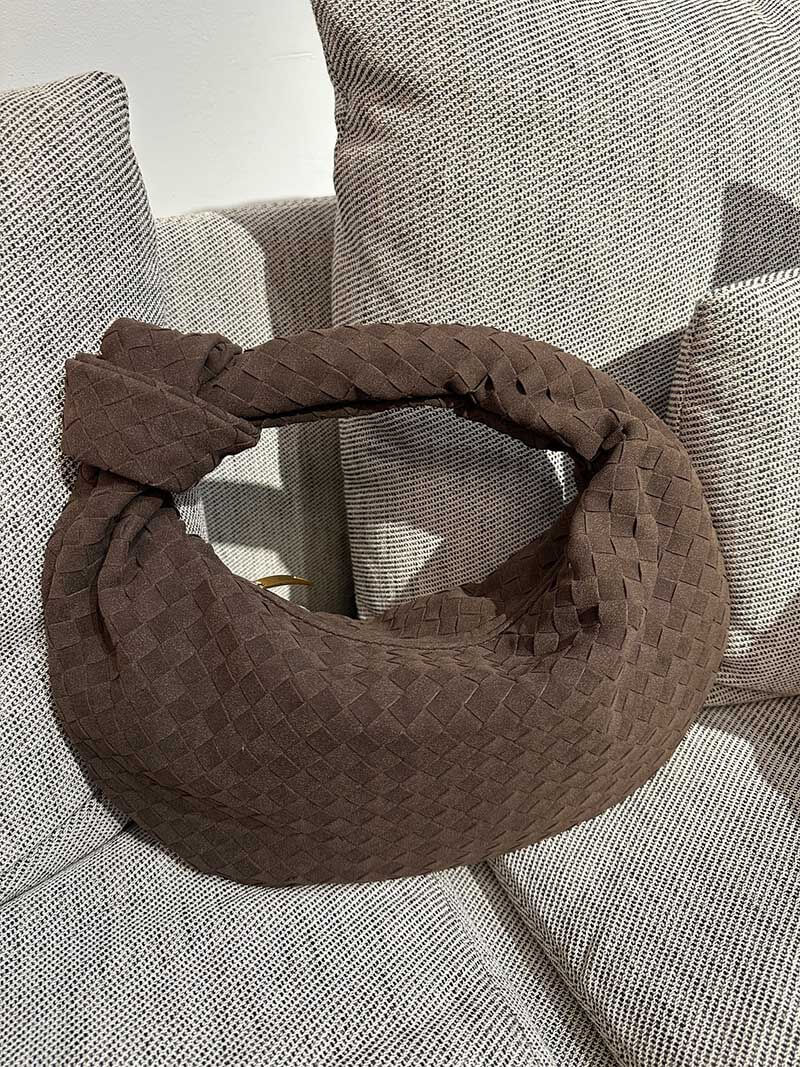 Evelyn - Woven Medium Suede Bag