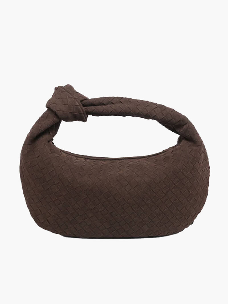 Evelyn - Woven Medium Suede Bag