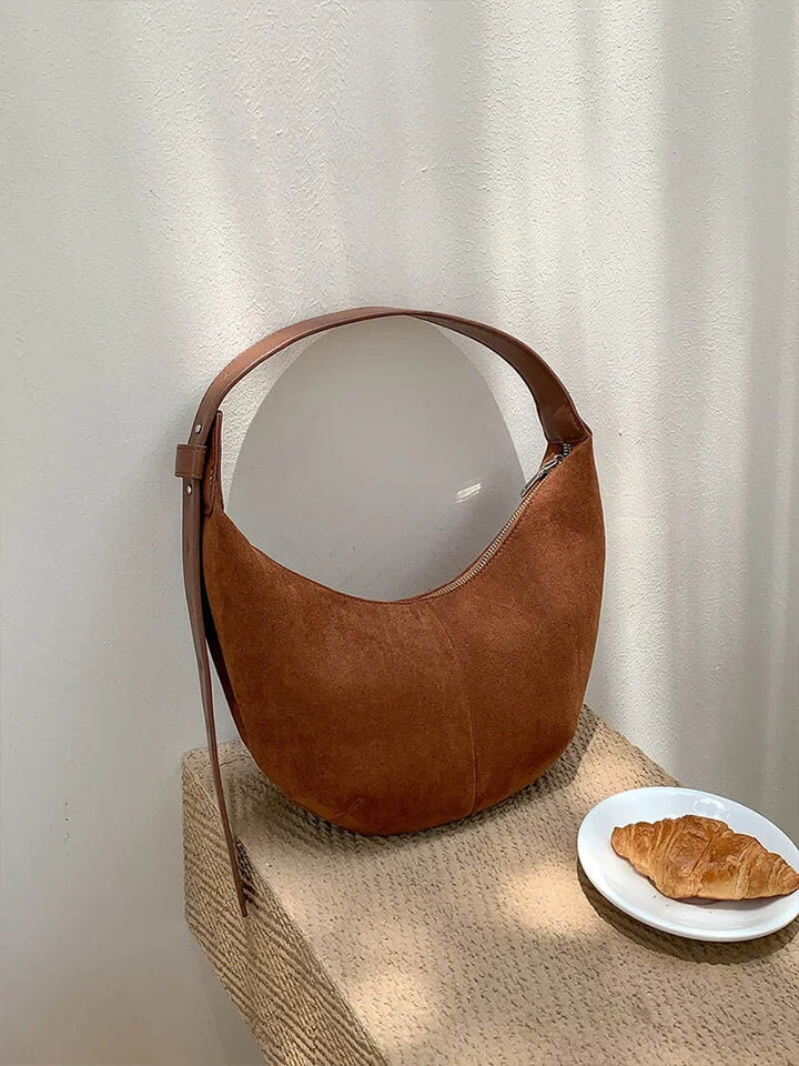 Reese - Halfmoon Suede Bag