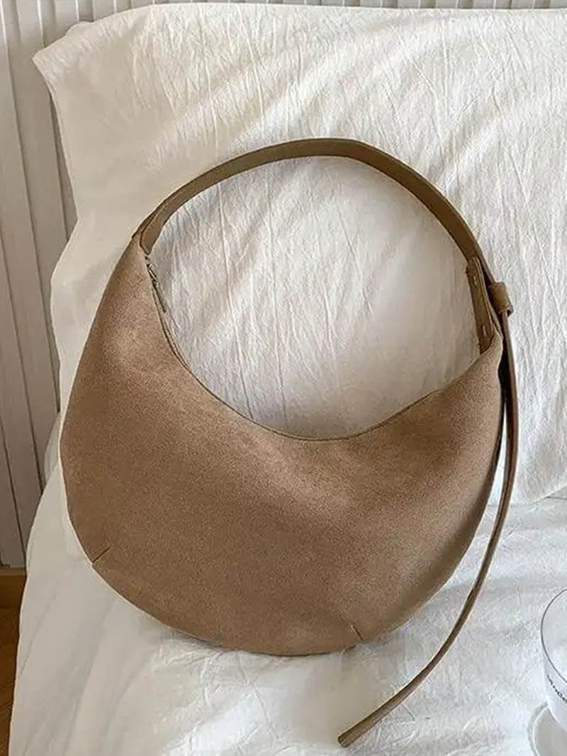 Reese - Halfmoon Suede Bag